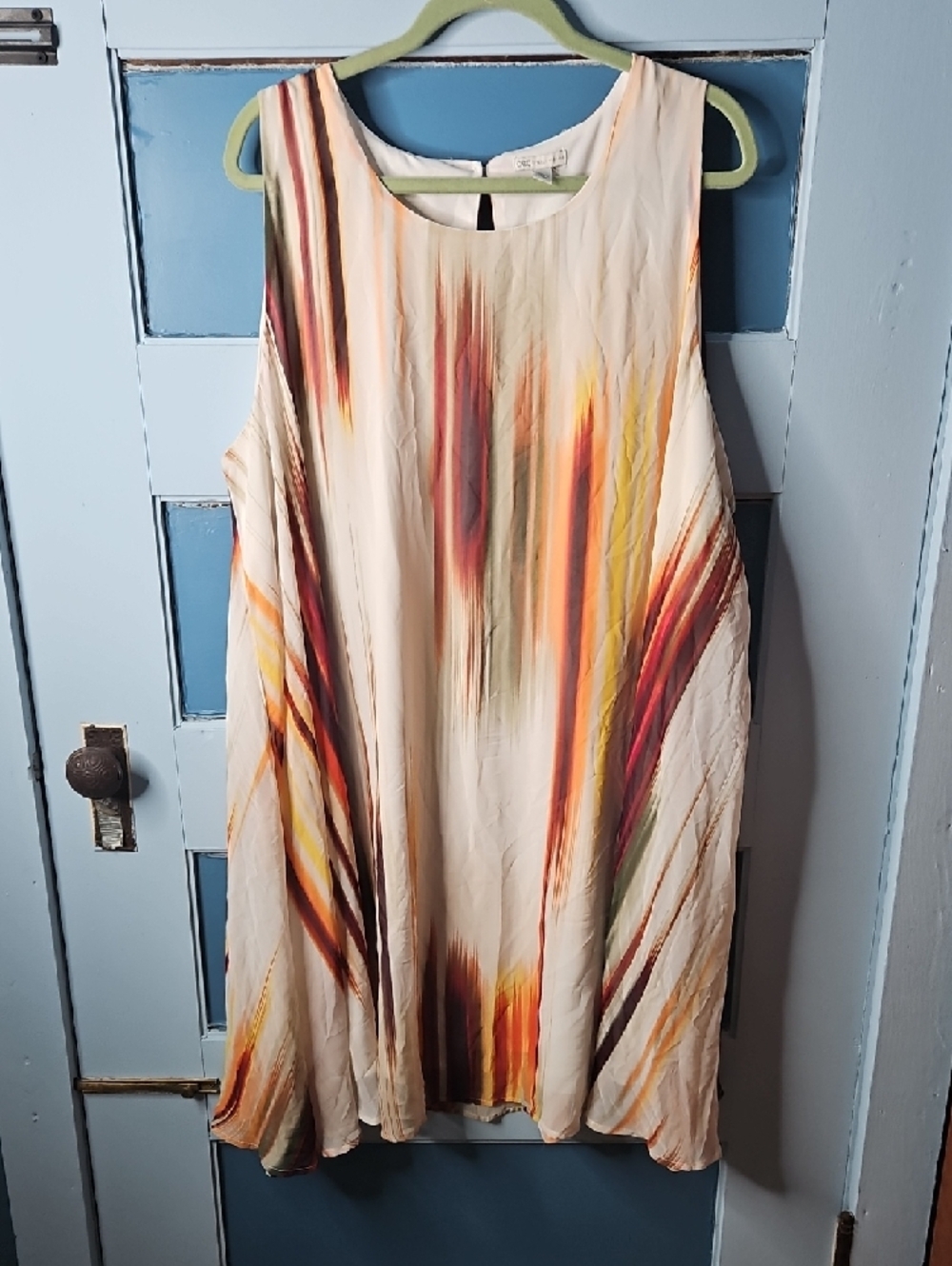 Cato Sleeveless Cream Multi-Stripe A-Line Dress 26W/28W - Picture 2 of 8